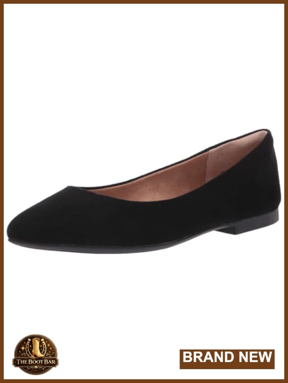 Cushioned Pointed-Toe Ballet Flat Slip-On Non-Slip Work Shoe